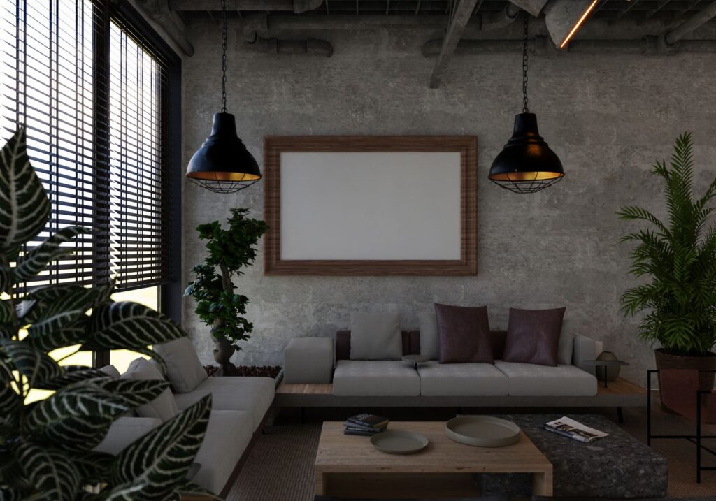 Loft-style raw concrete house